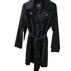 London Fog Elegant Black Trench Coat NWOT